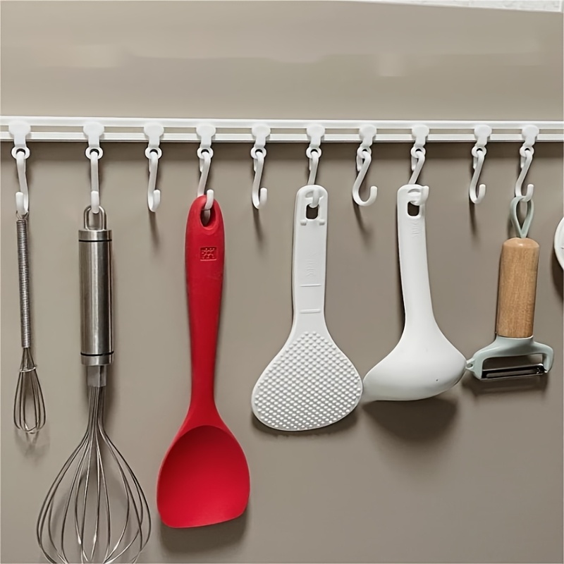 Commercial Kitchen Swing Door - 40cm Bohrerfreie Küchenutensilien-Aufhängeschiene, Multifunktionale Gleitende Klebeschiene