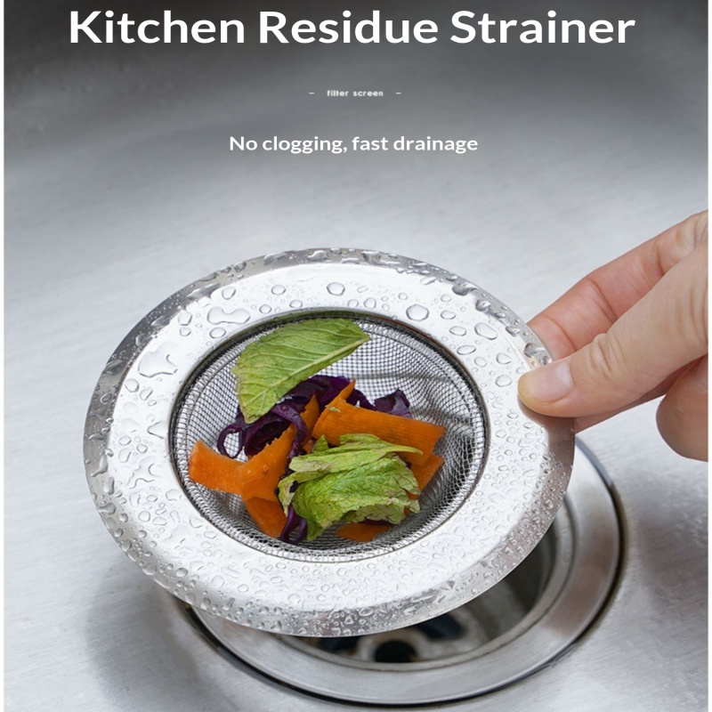 Commercial Kitchen Bin - Edelstahl-Spülbecken-Sieb, Abflussfilter für Küchenspüle, Netz-Korb, Anti-Verstopfungs-Restfänger