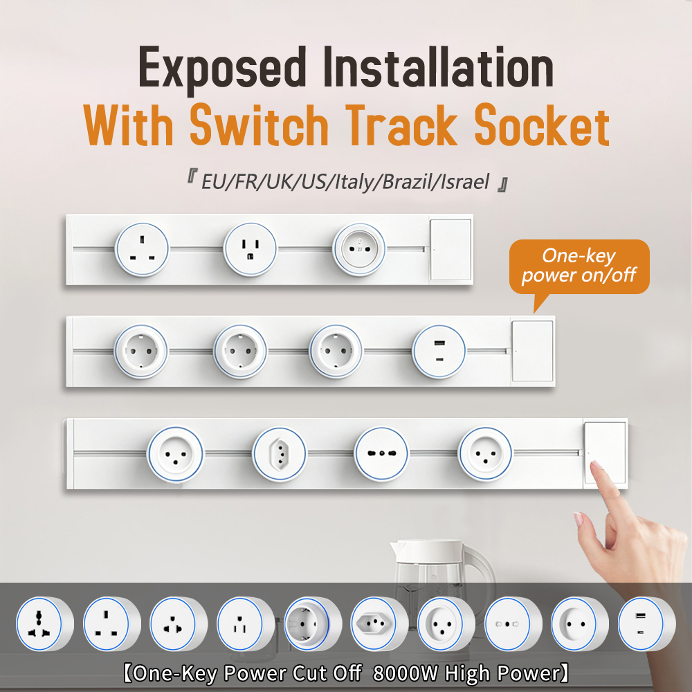 Commercial Kitchen Swing Door - Weiße mobile Steckdosenleiste mit Ein-Knopf-Ausschalter für