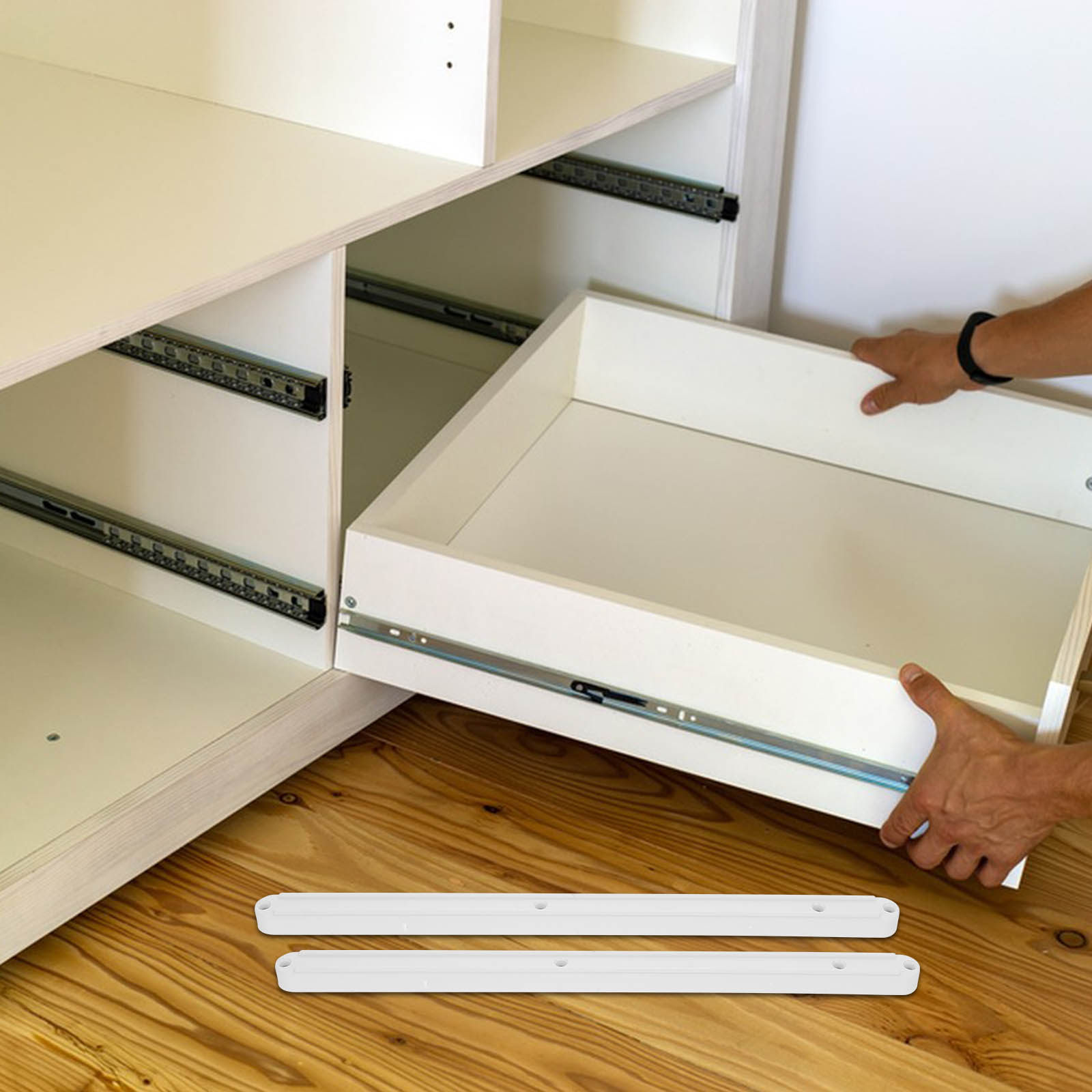 Commercial Kitchen Swing Door - 2 Stück Kunststoff-Schubladenführungen, glatt, geräuscharm, Schrankführungen