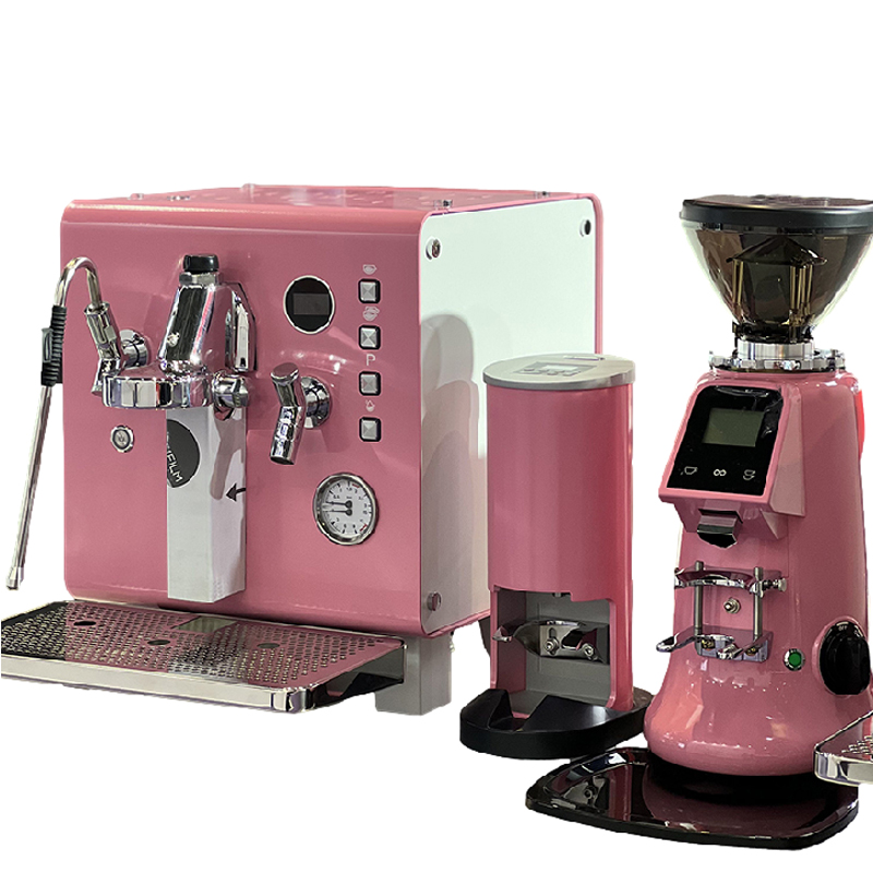 Commercial Espresso Machine - Professionelle Kaffeemaschine in Pink, Halbautomatische Espresso-Kaffeemaschine