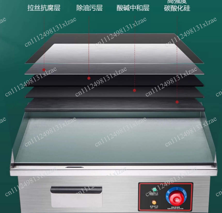 220V 1700W 818B Elektrischer F – Electric Griddle Flat Top Bewertung und Preis